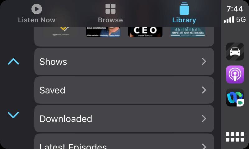 apple podcasts app - library screen 2
